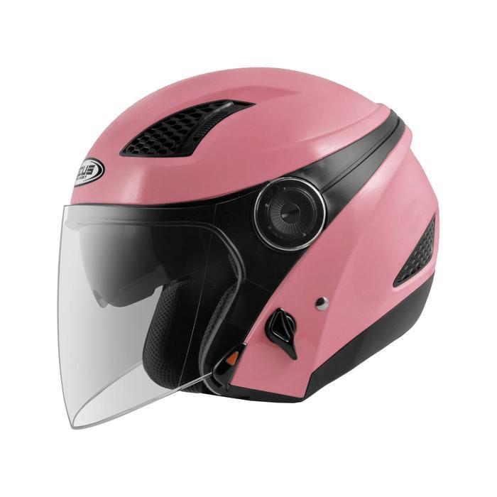 ZEUS 610 PINK GLOSSY HALF FACE DOUBEL VISOR HELMET