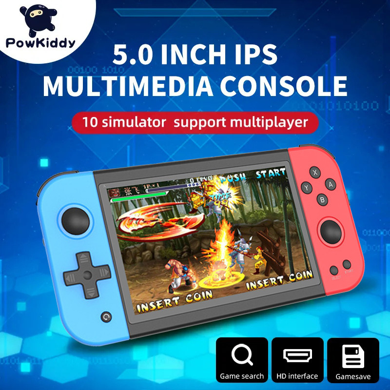 New Powkiddy X51 5 Inch IPS 800*480 Screen Retro Handheld Game Console HD Output Game Player Multipl