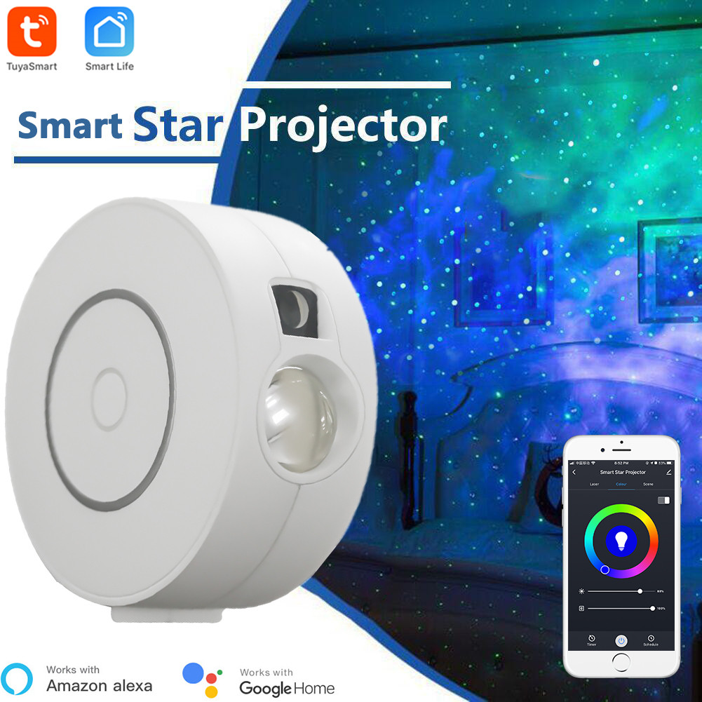 New Tuya Smart Star Projector WiFi Laser Starry Sky Projector Waving Night Light Led Colorful APP Wi