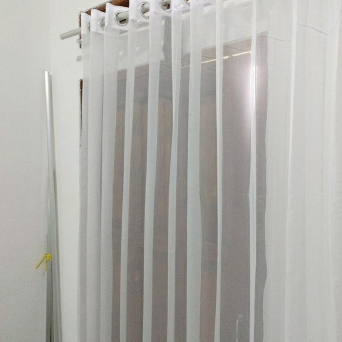 53lg- Vitrase Putih Polos Ukuran L200Xt300 Model Ring Smokring Vitrase Flisket Silver Gorden