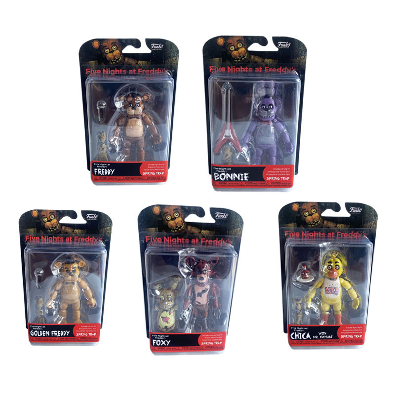14Cm Fnaf Figures Nightmare Freddy Bonnie Foxy Chica Movable Blacklight Freddy Frostbe Pvc El