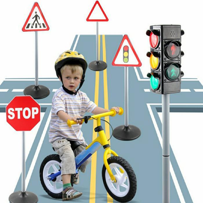 Traffic Light Mainan Anak Lampu Merah Traffic Sign Rambu Lalu Lintas