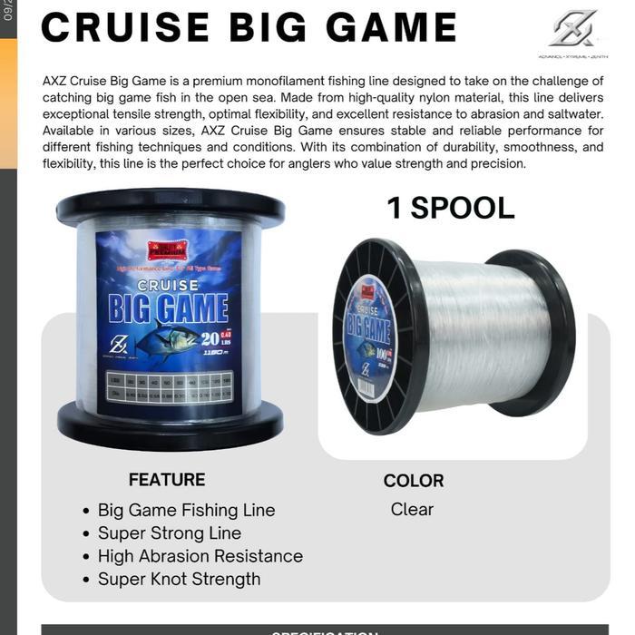 Senar Pancing Laut Cruise Big game Axz Premium Monofilament
