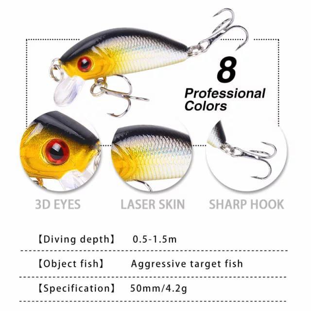 Terbaru Minnow Lure / Umpan Pancing 5Cm / 4.2 Gram (Aq013)