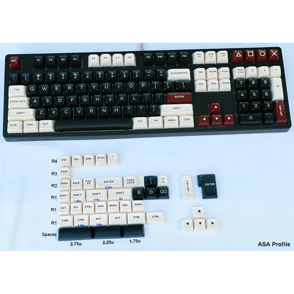 CSA EMA ASA Profile PBT Keycaps for Cherry MX Switches on Mechanical Keyboards