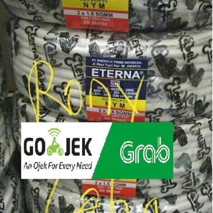 Kabel Eterna Nym 2X1.5 Mm / Kabel Listrik Nym 2X1,5 Mm Eterna Terbaru !!!