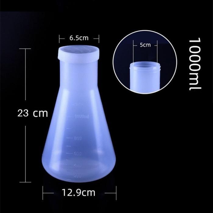 Tabung Ukur Lab Bentuk Labu Kerucut Erlenmeyer Flask Gelas Ukur+Tutup