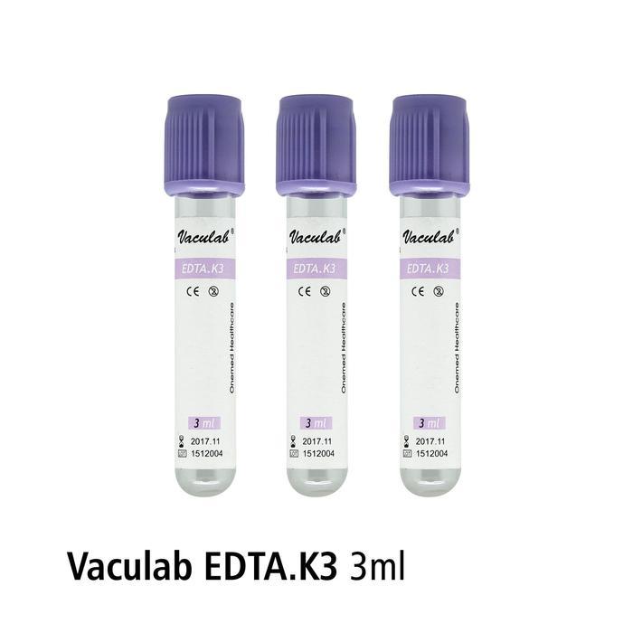 Tabung Darah Vaculab Edta K3 3Ml 3Cc Glass Onelab Onemed