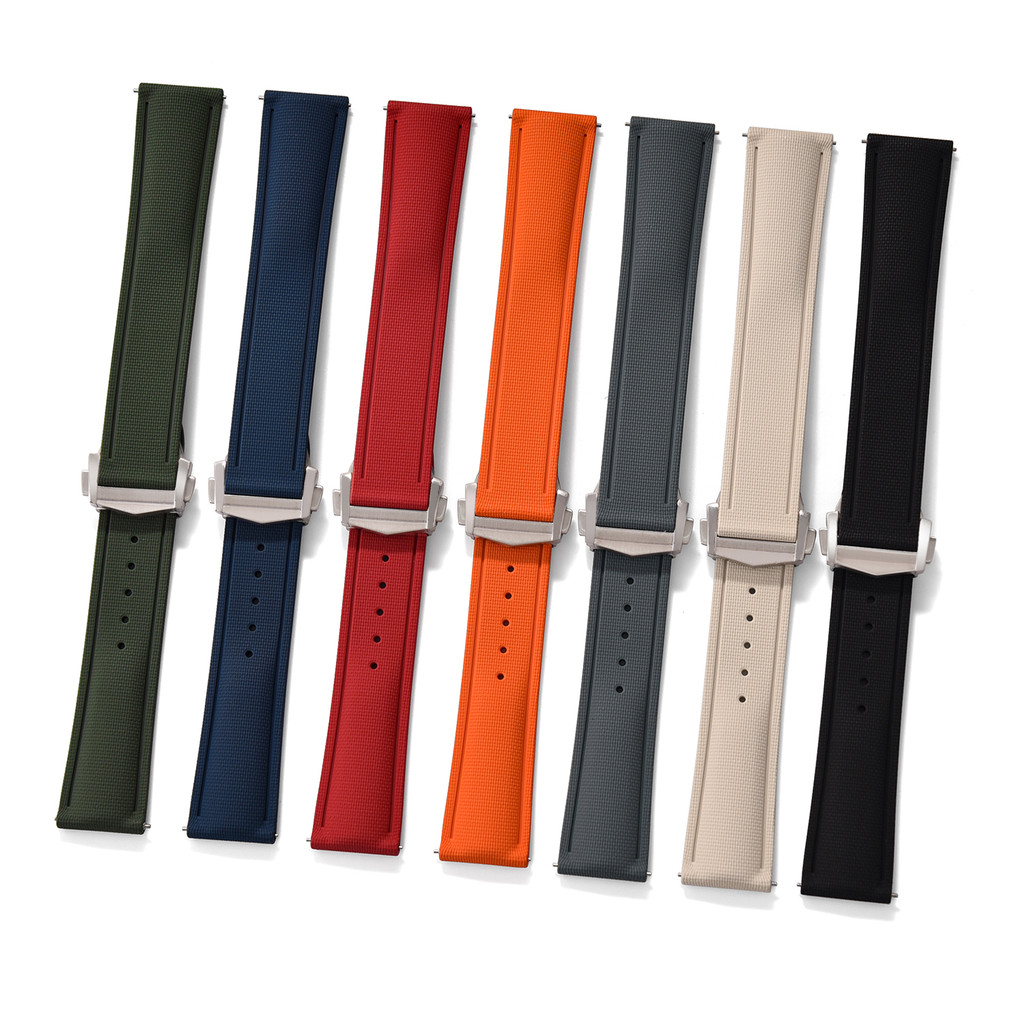 FKM Rubber Strap 18mm 19mm 20mm 21mm 22mm Quick Release Waterproof Watch Strap For Cartier Tank