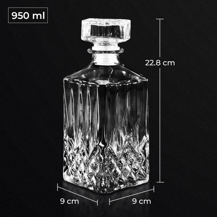 Whisky Decanter Glass Bottle Liquor Scotch Luxury 950Ml