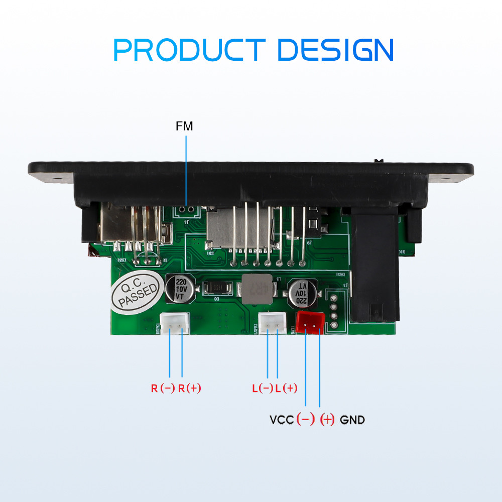DC 5V MP3 Player 2*5W Amplifier Bluetooth MP3 Decoder Board Car Music Player FM Radio Handsfree Call