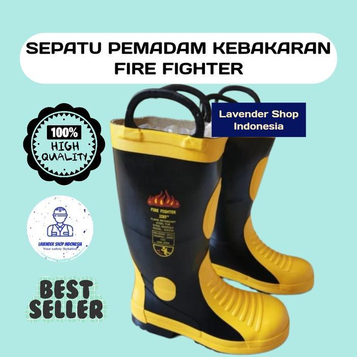 SAFETY SEPATU PEMADAM KEBAKARAN HARMIT / FIREMAN BOOTS / SEPATU DAMKAR / SAFETY FIRE BOOTS
