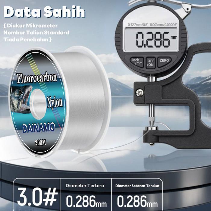 TERBARU Dainamo 200M nilon pancing super kuat,tali pancing nilon jepang original,senar pancing murah