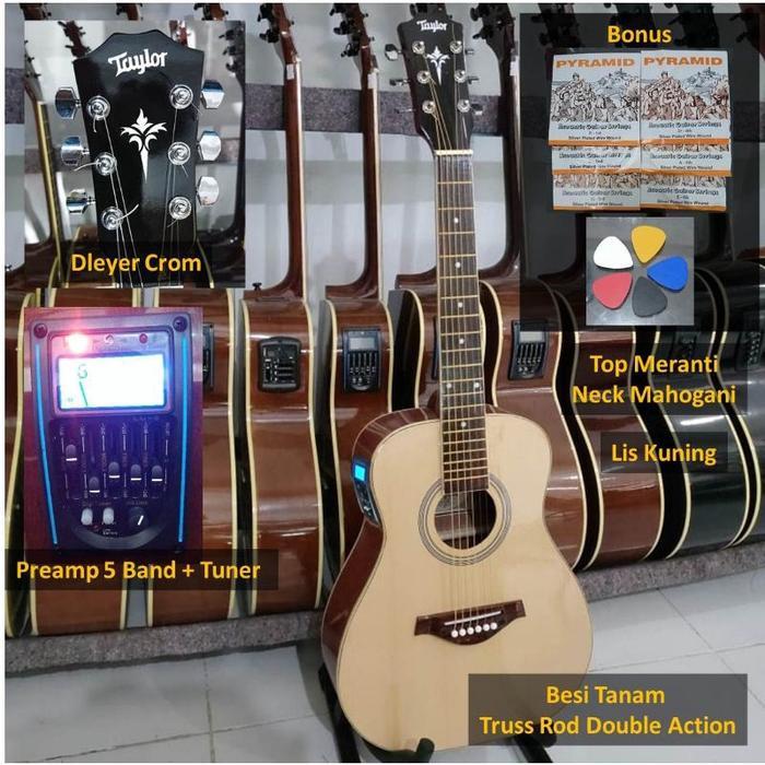 Gitar akustik dan akustik elektrik ukuran 3/4 preamp 7545 LCD lc-5 murah 3 per 4 custom yamaha t2