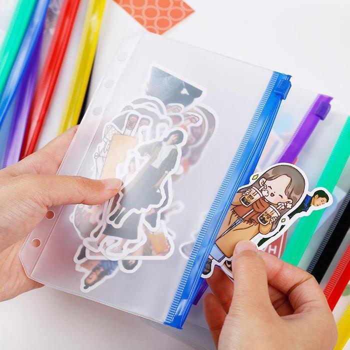 SALE [MILOLI] Ziplock Sleeve WARNA WARNI Binder A5 Ziplock Binder A6 Ziplock Binder - E0024