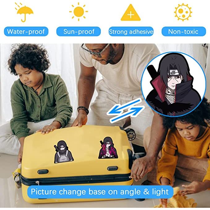Anime naruto Sticker 3D Gradient Uchiha Sasuke Motion Stickers Creative Car Sticker Notebook Luggage