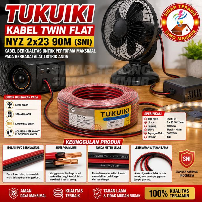 Lumastore - Kabel Listrik Nyz 2X23 90M Roll Tukuiki By Kitani Cable I Kabel Serabut Tf Nyz 2 X 23