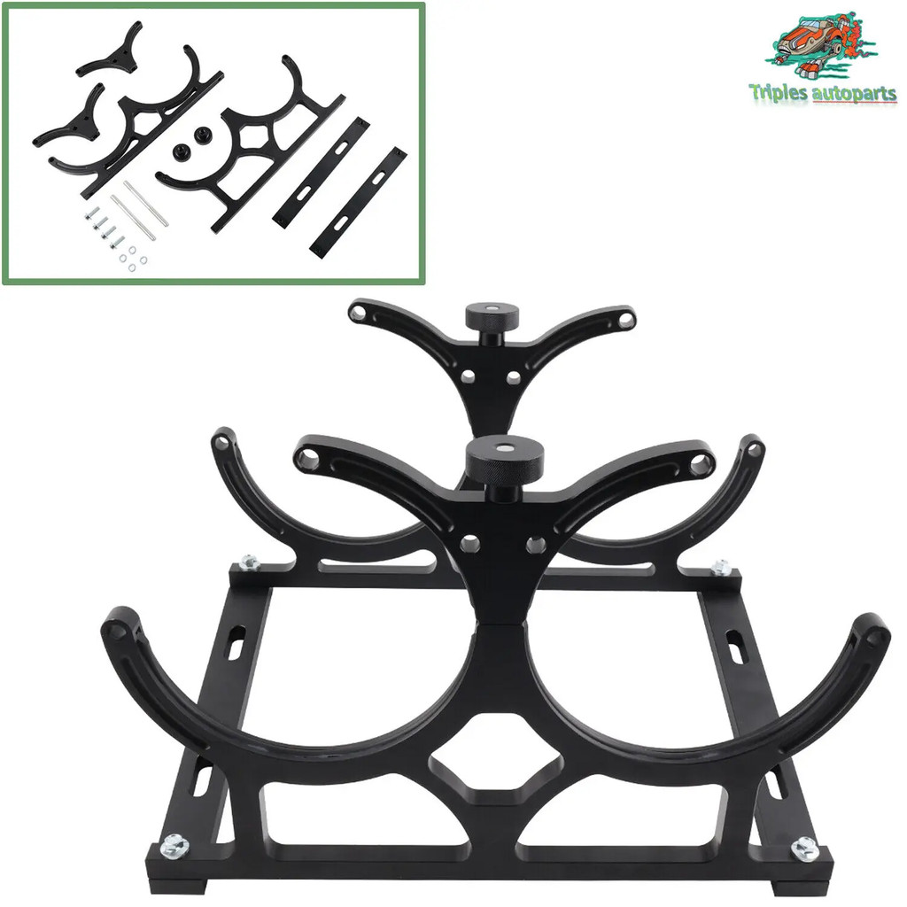 SILVER BLACK 7" NITROUS DUAL BOTTLE BRACKET HOLDER KIT FOR 10-15 LB BOTTLES ALUMINUM UPDATED RACER