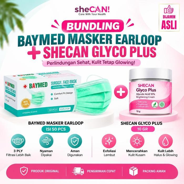 (Earloop) - Baymed Masker Earloop Cantol Medis // Surgical Mask Earloop 50Pcs