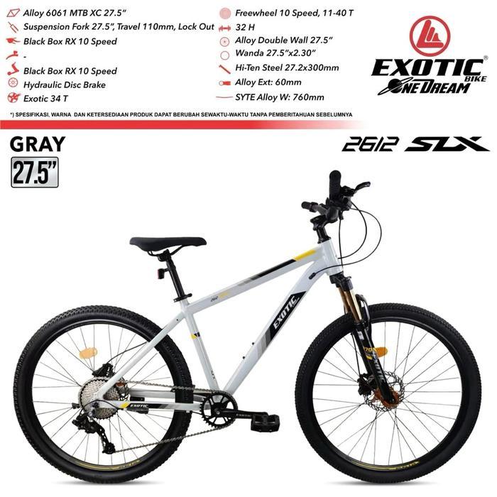 Sepeda MTB ukuran 27,5 Exotic ET 2612 SLX Alloy Hidrolik