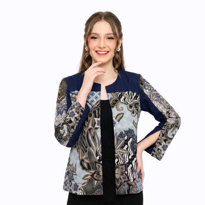 Blazer Batik Wanita - Atasan Batik - Bhatara Batik Arleta - Blazer Batik Modern Lengan Panjang