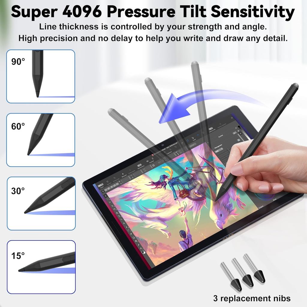 USI 2.0 Stylus Pen for Chromebook /Acer/ASUS/HP, Fire Max 11/Google Pixel Tablet Stylus, 4096