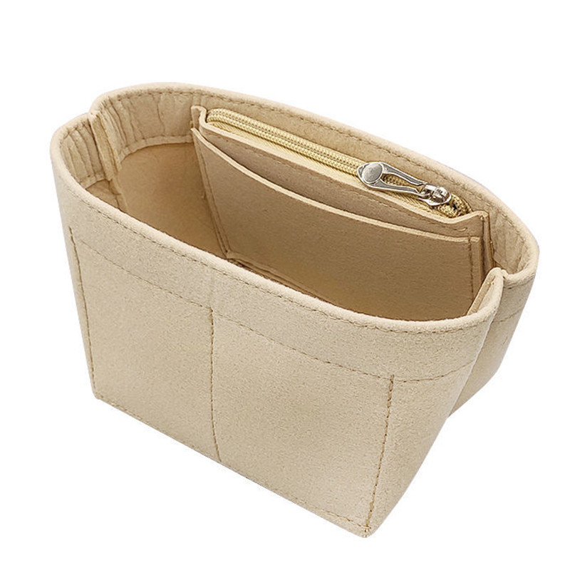 EverToner Felt Cloth Insert Bag For Longchamp LE PLIAGE CUIR Top Handle Bag XS Bag Organizer Makeup