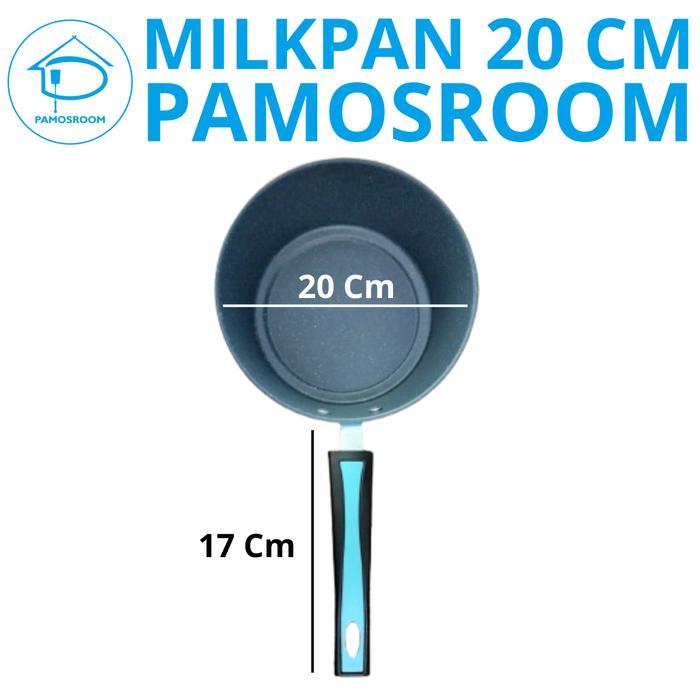 Pamosroom Milk Pan Granit Marble 20Cm Panci Susu Keramik Sauce Pan Marble Anti Lengket Tebal