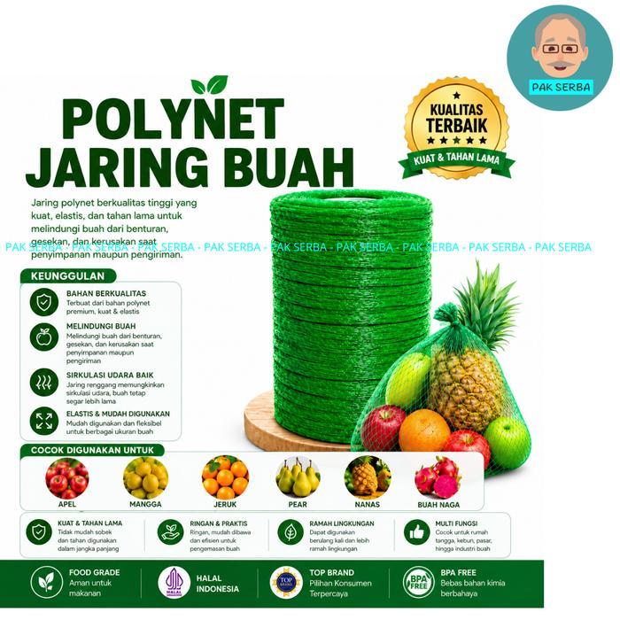 Ready Best Fresh Polynet Buah Roll 100M Hijau / Jaring Buah / Polynet Pelindung Buah / Polynet