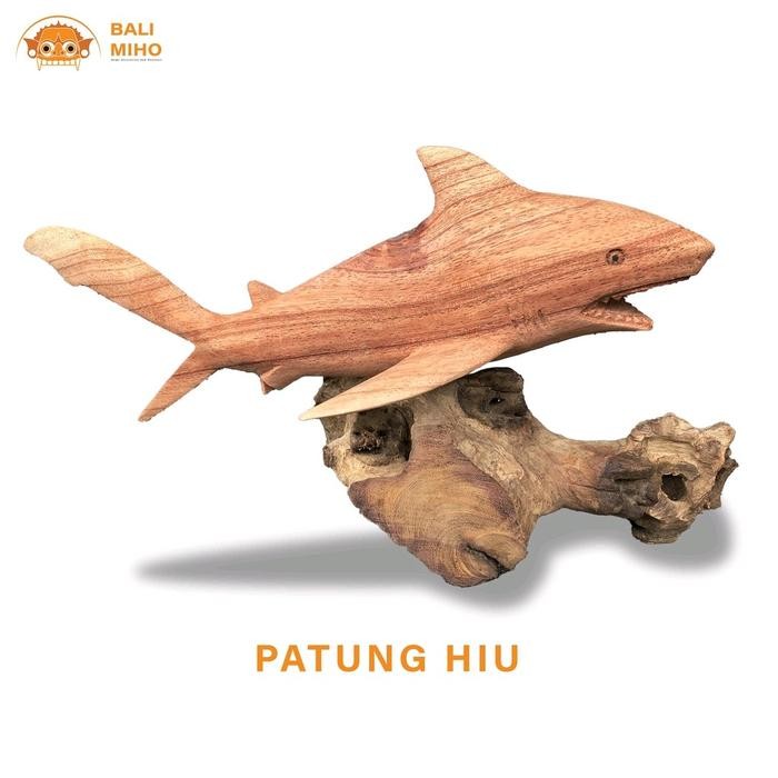 $$$$] Pajangan Ikan Hiu Kayu - Patung Ikan Hiu - Dekorasi Ikan Hiu