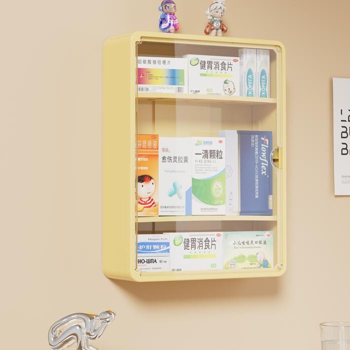 Kotak Penyimpanan Obat Dinding Transparan Besar Untuk Obat-Obatan, Rak Penyimpanan Rumah, Kotak Obat
