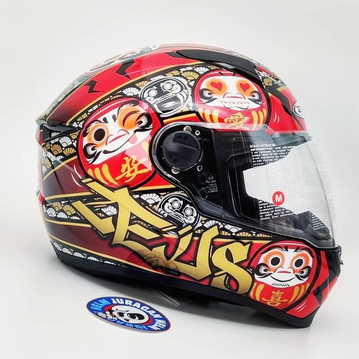 Zeus Zs811 Z811 Daruma Al35 Black/Red Full Face
