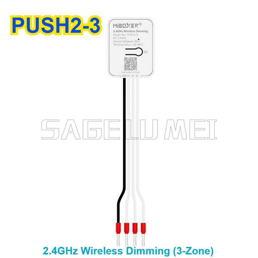NEW MiBoxer PUSH1-3 PUSH2-3 2.4GHz Wireless Dimming Dual White PUSH Switch Remote 3-Zone LED Lamp