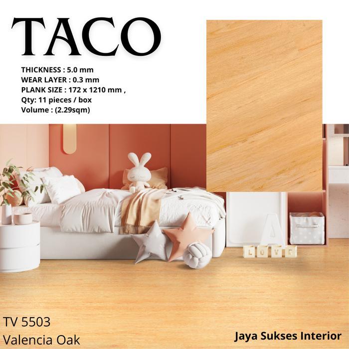 Lantai SPC 5mm Klik TACO Motif TV 5503 Valencia Oak / Box
