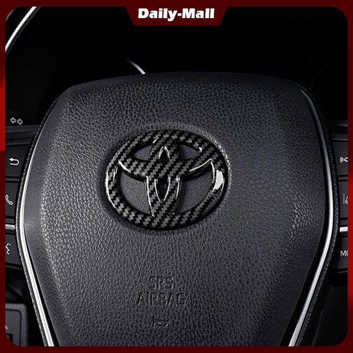 Logo Stir Mobil Avanza Stiker Roda Kemudi Serat Karbon Hitam Aksesoris Setir Mobil