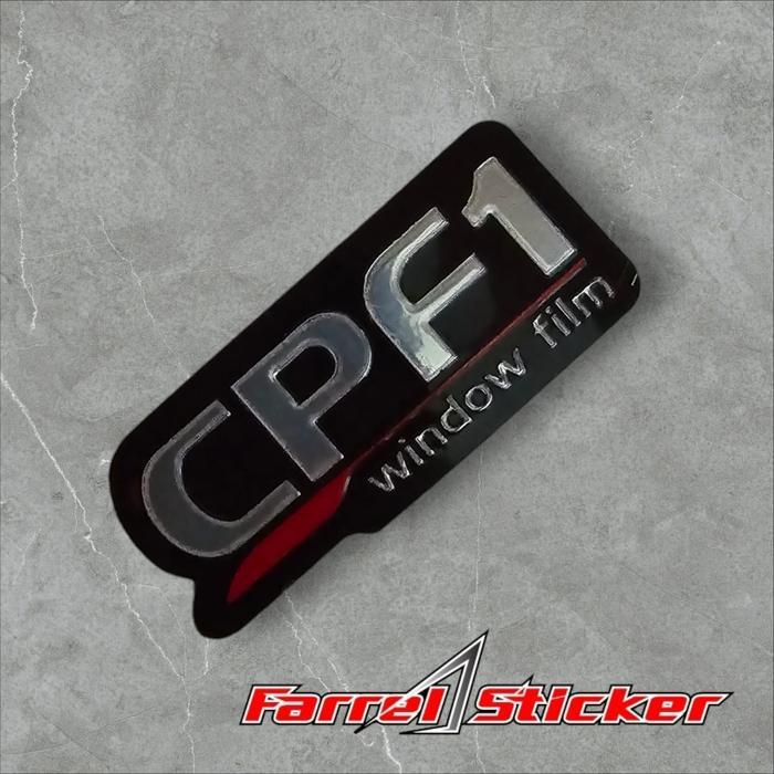 Stiket CPF1 kaca film sticker eblem emboss CPF1 window film