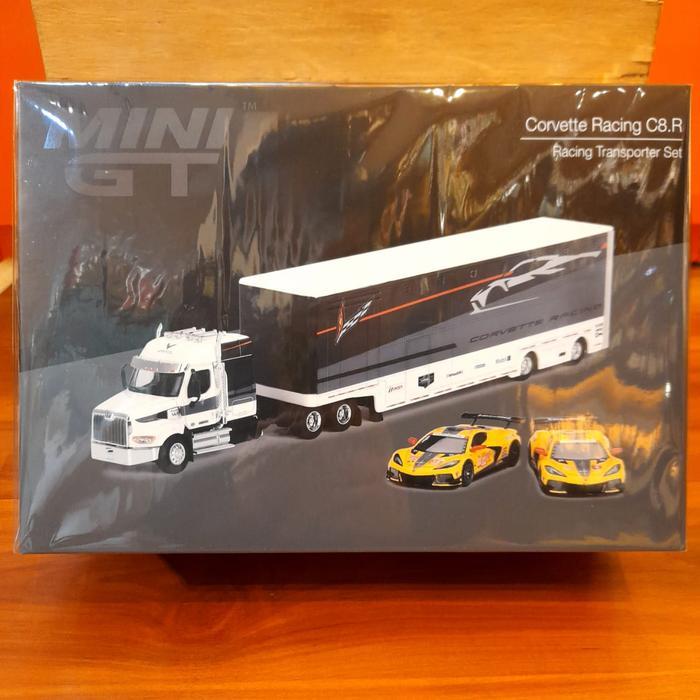 MINIGT MGTS0009 CORVETTE RACING C8.R RACING TRANSPORTER SET MINI GT