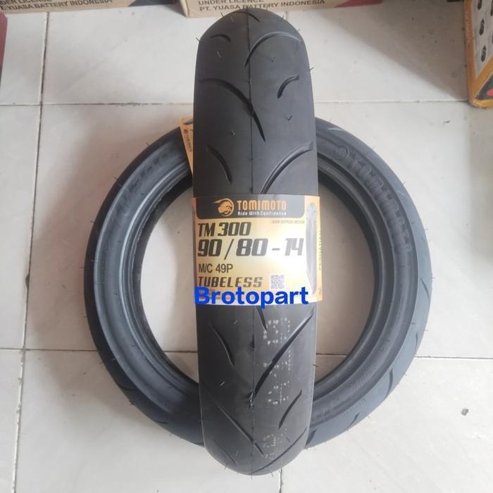 Ban Motor Matic Ring 14 Tubles 90 80 14 Ban 90/80-14 TOMIMOTO Tubeless Free Pentil