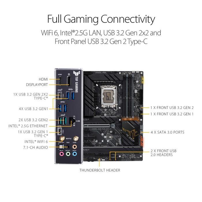 MOTHERBOARD INTEL ASUS TUF GAMING Z690-PLUS WIFI D4 (1700, Z690, DDR4) BEST SELLER