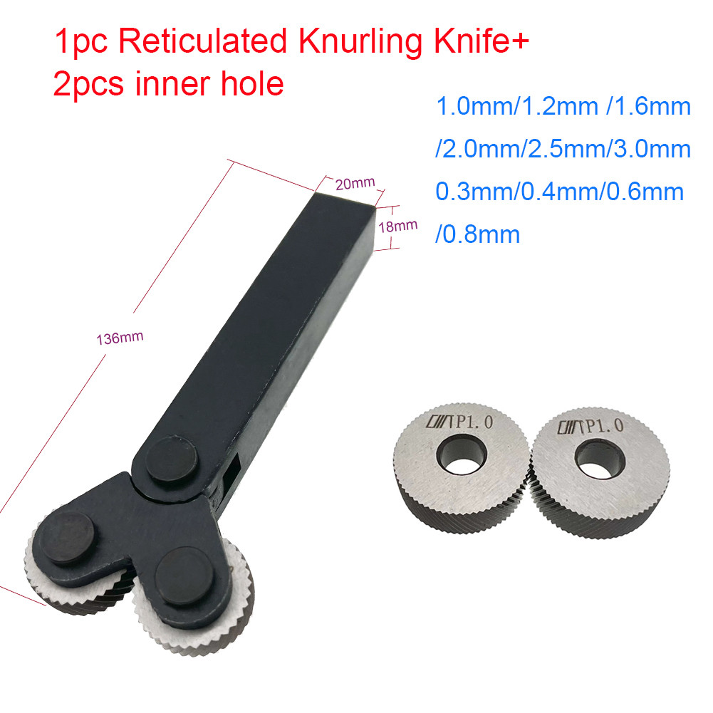 Reticulated grain Knurling Knife+2pcs Inner Hole Embossing Wheel