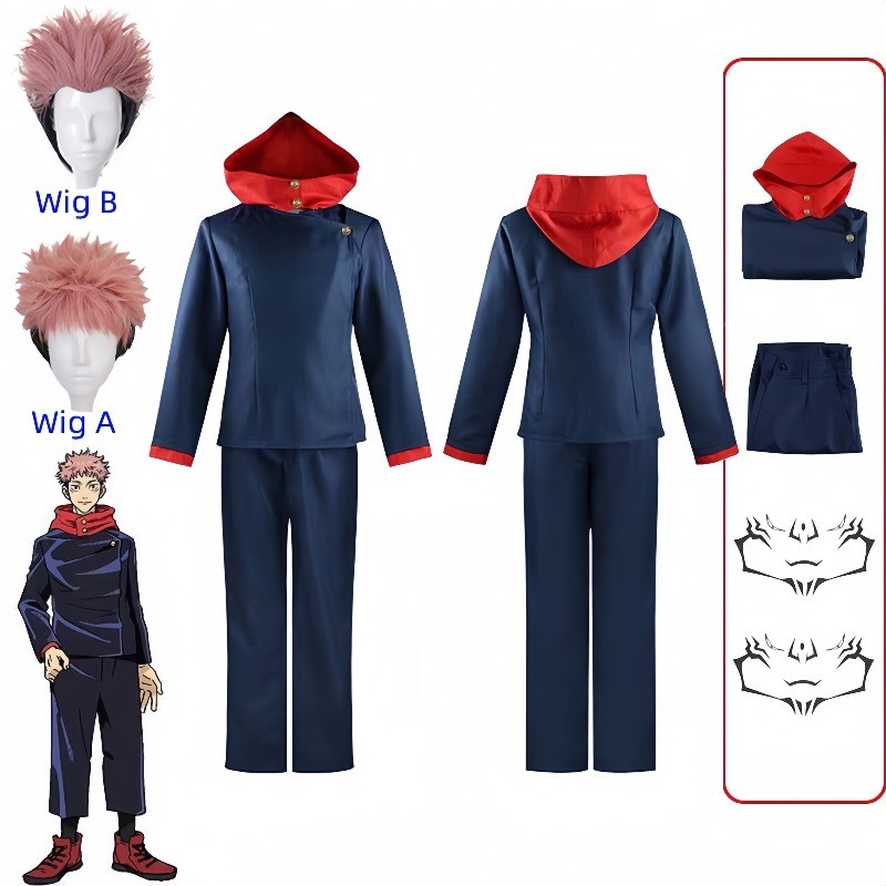 Anime Jujutsu Kaisen Itadori Yuji Cosplay Costume For Men Itadori Yuji Shirt Uniform Suit Halloween