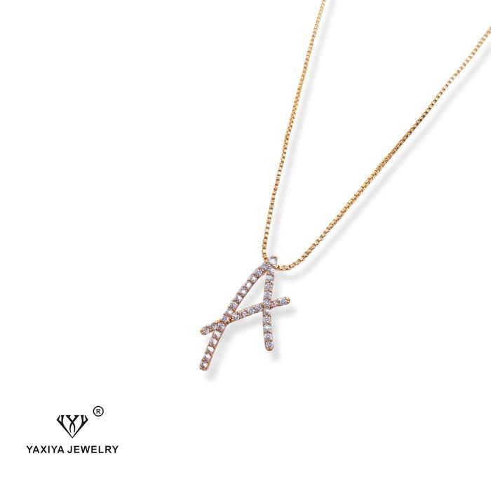 n5en- Yaxiya Kalung Huruf Wanita Aksesoris Aesthetic Klh001