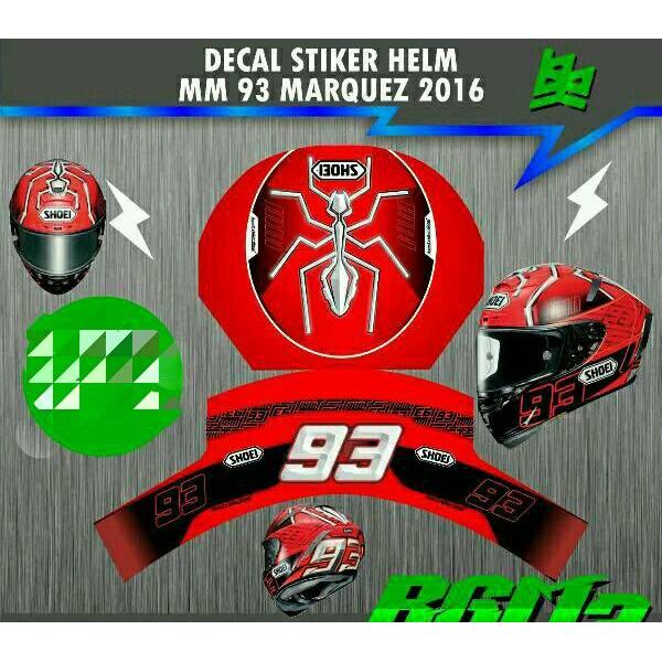 ORIGINAL Decal Sticker Helm fullface 93 READY STOCK