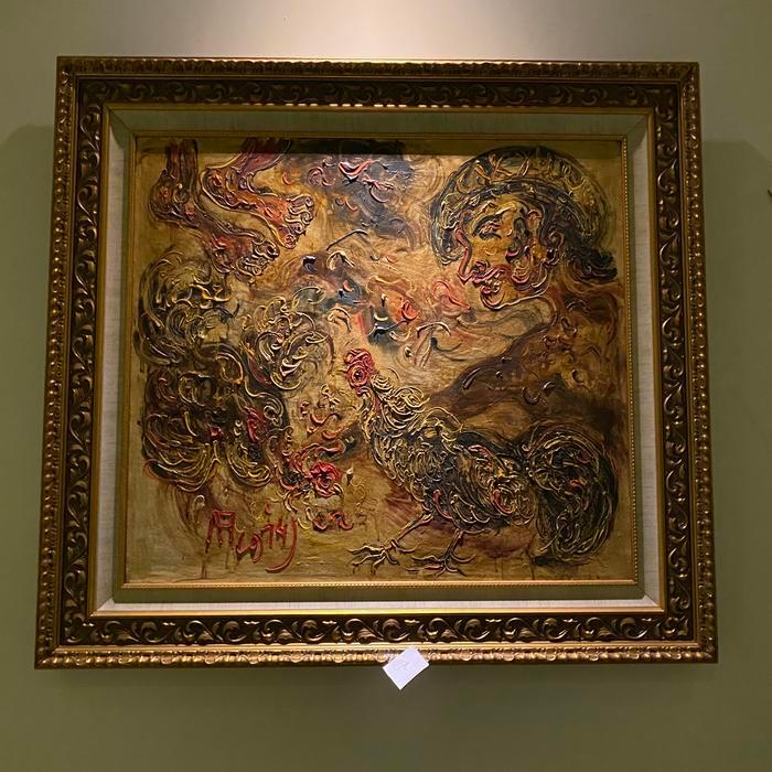 Lukisan Maestro Affandi Koesoema Adu Ayam 1974 Antik
