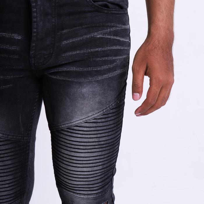 awvn- Weird Jeans - Biker Dust Black - Celana Jeans Panjang Biker Jeans Pria Slimfit Strech