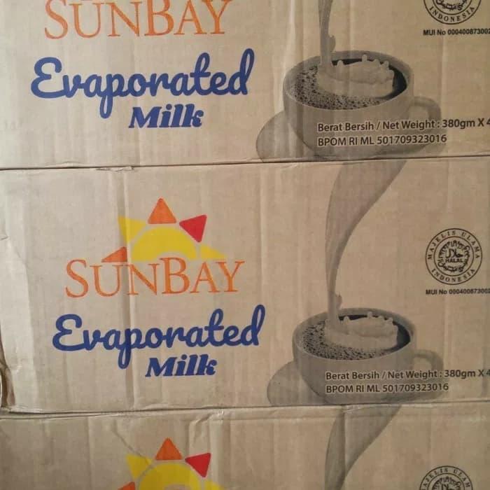 p410- Sunbay Evaporated Milk Susu Evaporasi 380Gr Karton