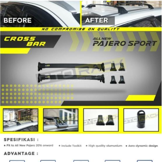 Paling Berkualitas Cross Bar / Crossbar Khusus All New Pajero Sport 2016 - 2021 Terlariss 