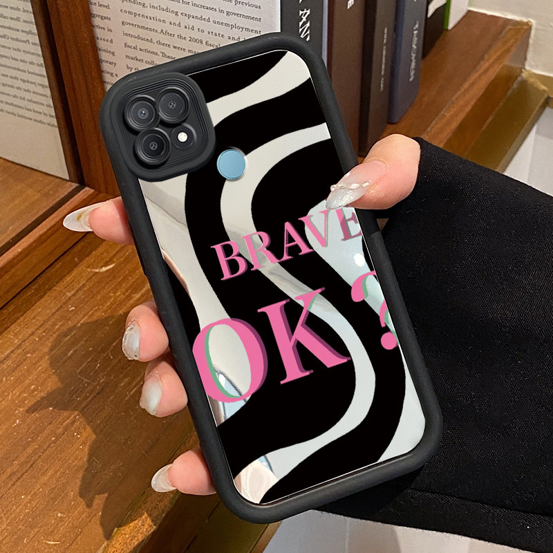 Casing Hp OPPO A15 A15s A35 Case HP Casing pola garis Kesing Kasing cermin Cesing Silikon Softcase
