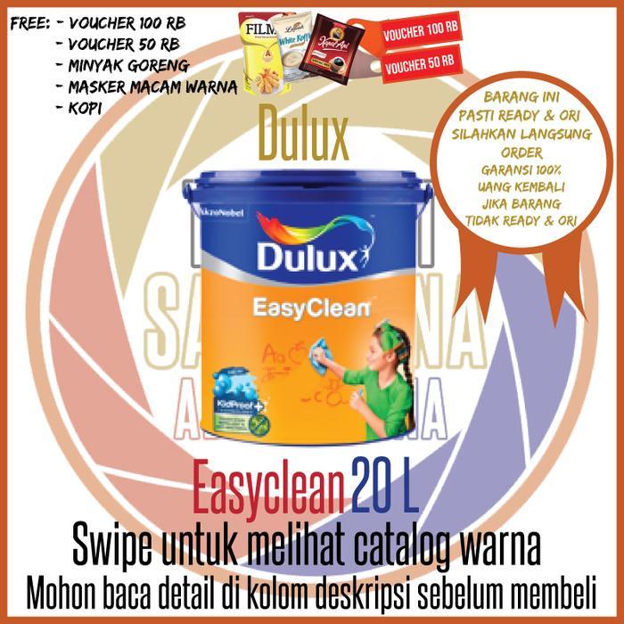 DULUX EASY CLEAN PUTIH 1501/ WARNA / 20 L / CAT ANTI NODA GALON