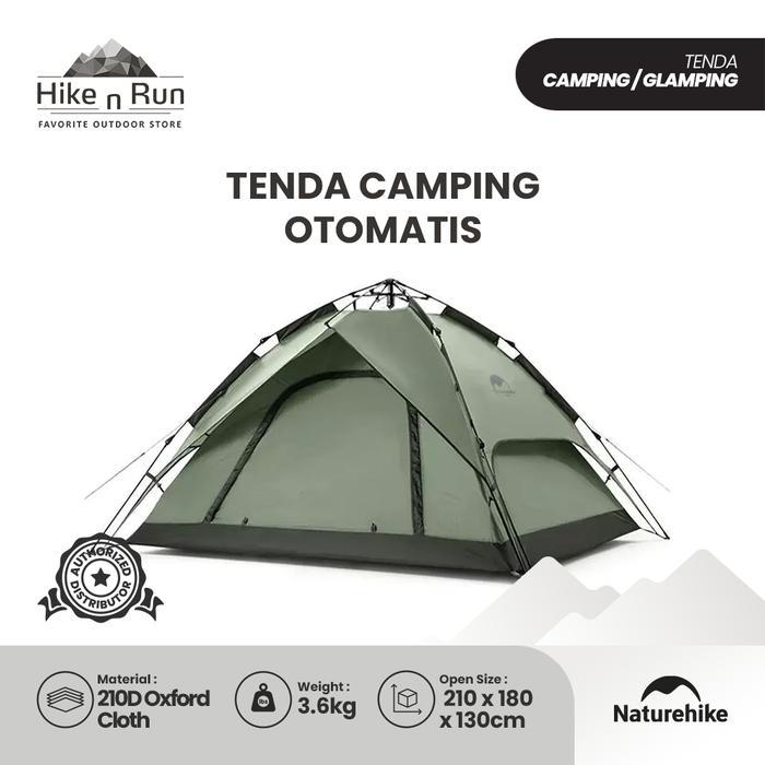 Naturehike Tenda Camping Otomatis NH21ZP008 3 Orang Auto Tent